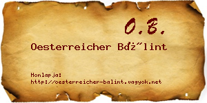 Oesterreicher Bálint névjegykártya